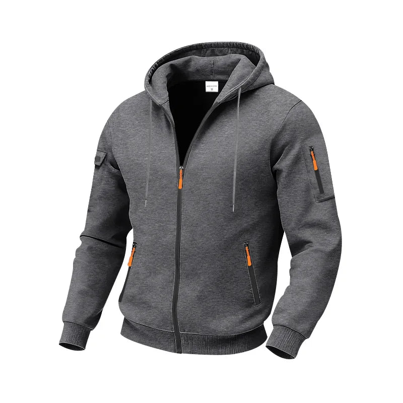 Men's Classic Hooded Zipper Knit Hoodie