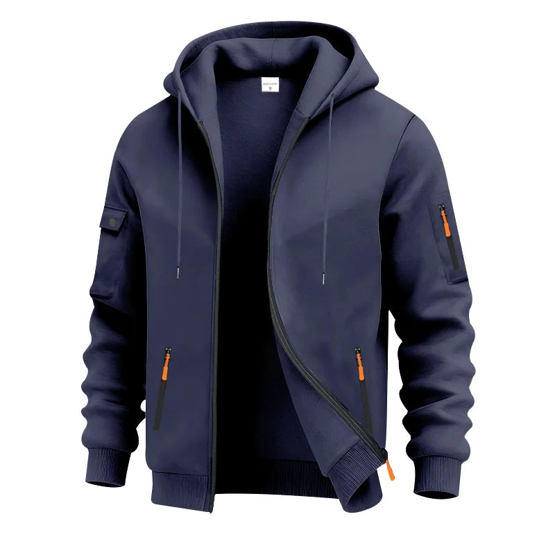 Men's Classic Hooded Zipper Knit Hoodie