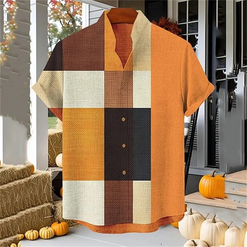 Lorant – Men’s Linen Art Print Short Sleeve Shirt