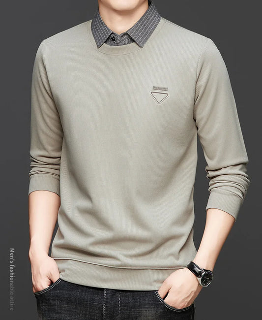 Lorant – Men’s Layered Long Sleeve Polo Shirt