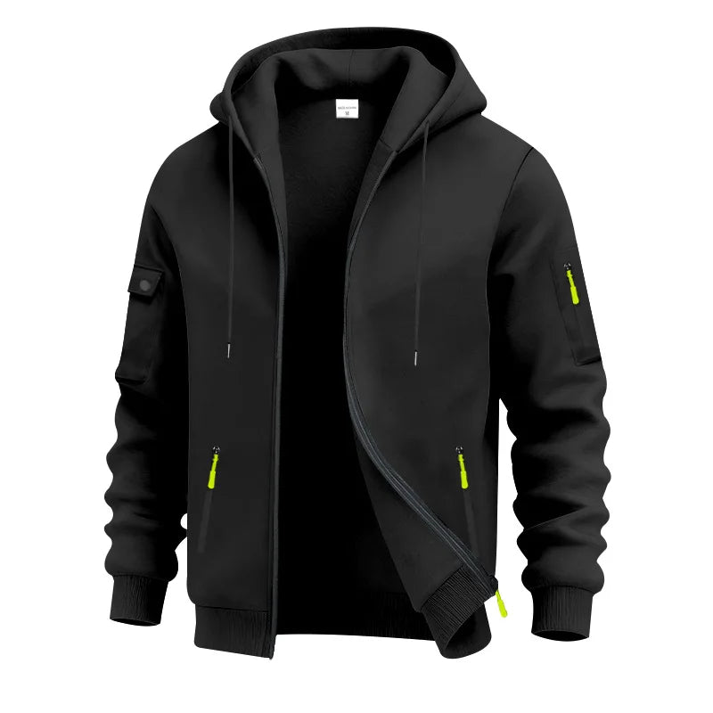 Men's Classic Hooded Zipper Knit Hoodie