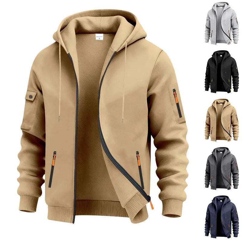 Men's Classic Hooded Zipper Knit Hoodie