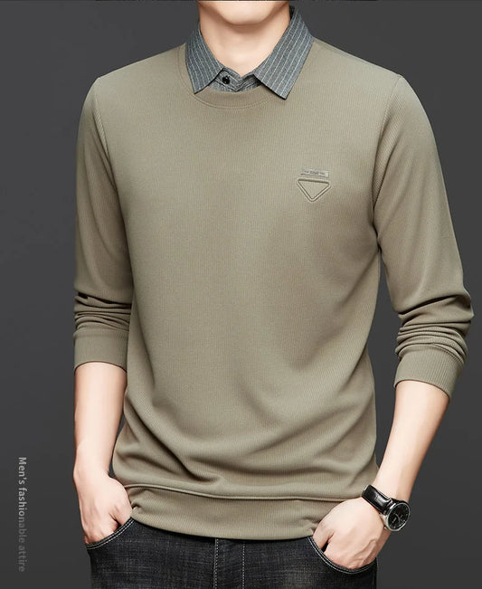 Lorant – Men’s Layered Long Sleeve Polo Shirt