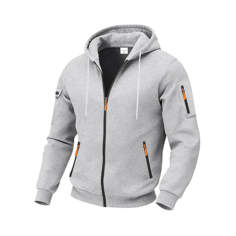 Men's Classic Hooded Zipper Knit Hoodie