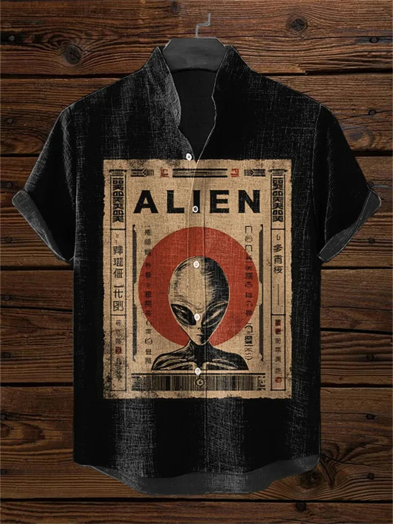 Lorant – Men’s Linen Art Print Short Sleeve Shirt