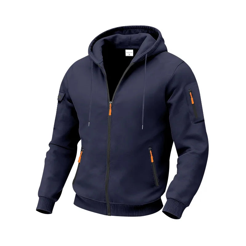 Men's Classic Hooded Zipper Knit Hoodie