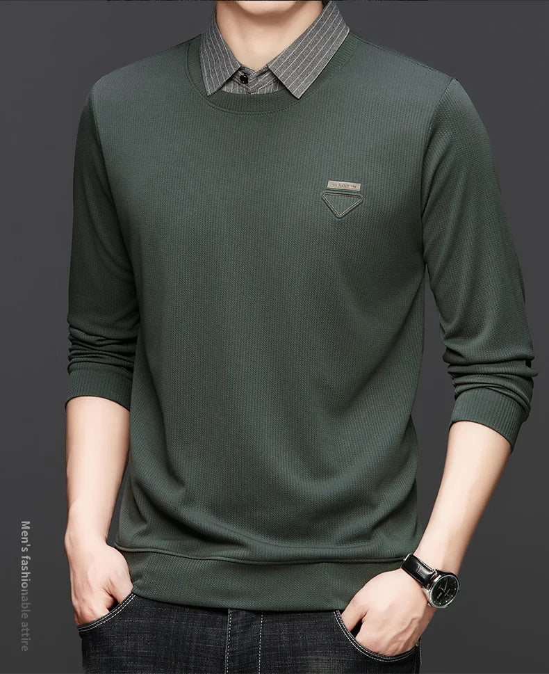 Lorant – Men’s Layered Long Sleeve Polo Shirt