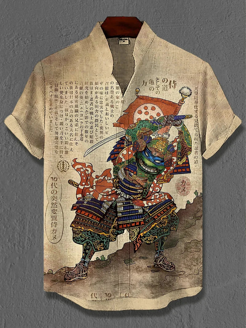 Lorant – Men’s Linen Art Print Short Sleeve Shirt