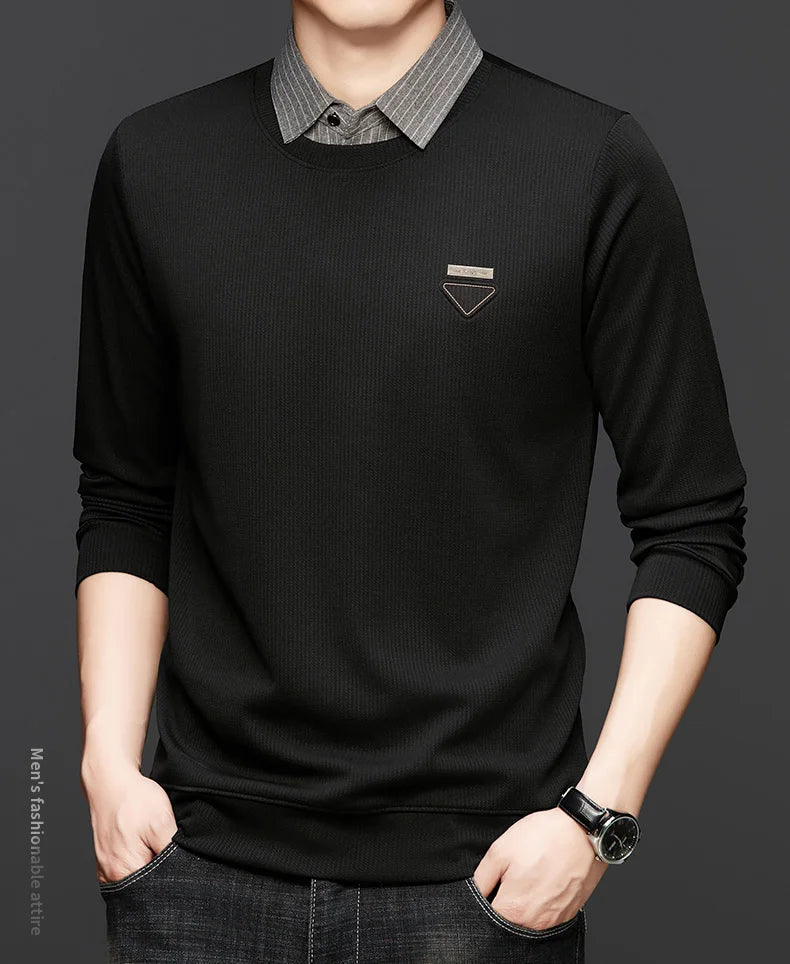 Lorant – Men’s Layered Long Sleeve Polo Shirt