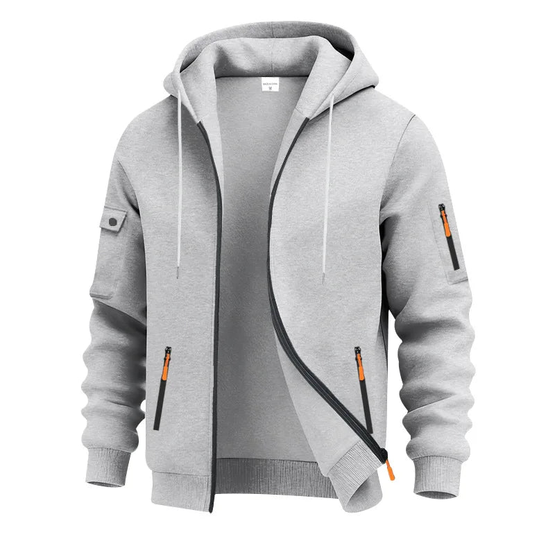 Men's Classic Hooded Zipper Knit Hoodie